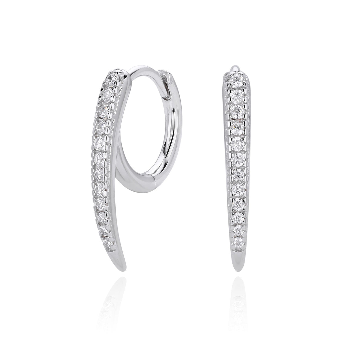 Boucles d'oreilles pendantes spirales avec zirconiums