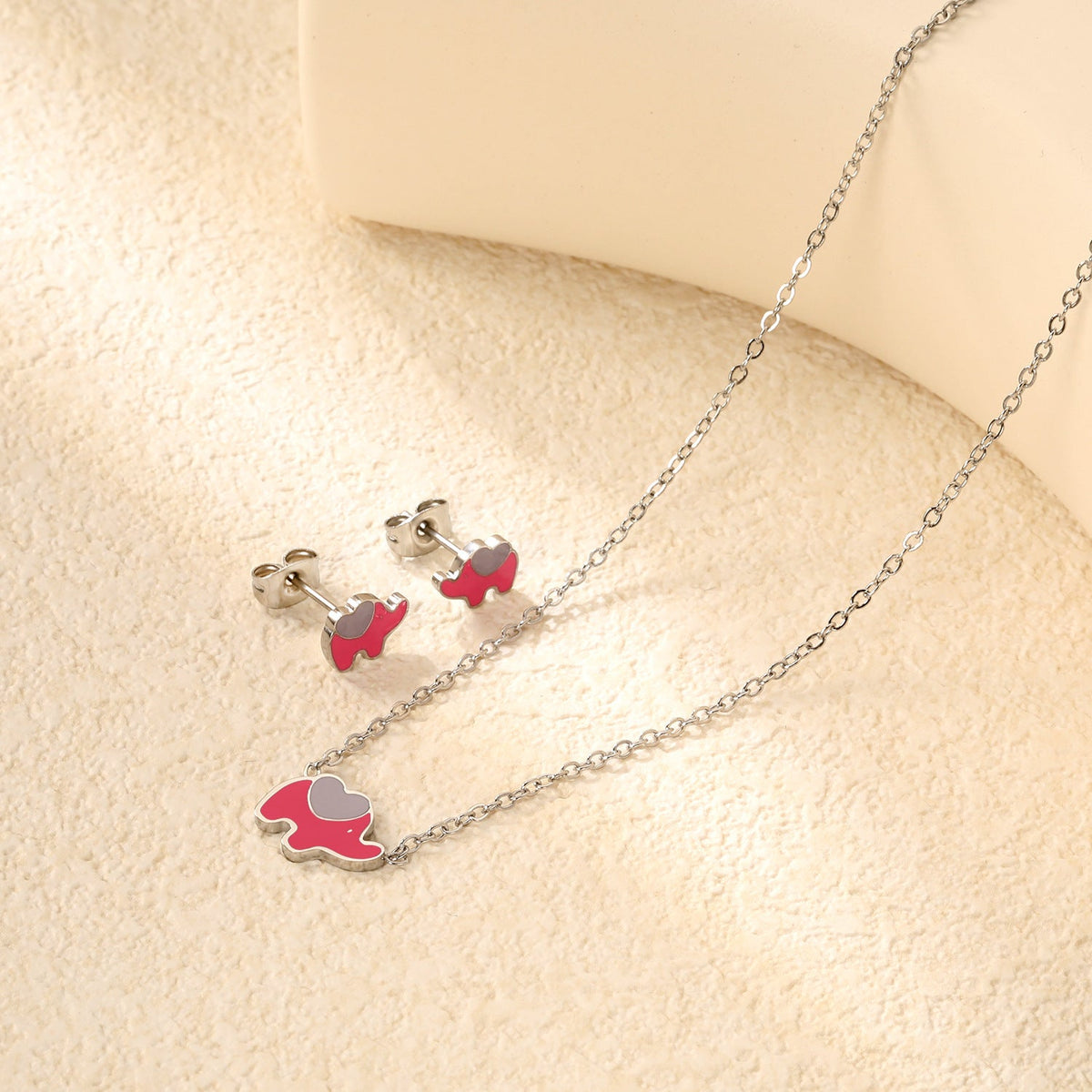Parure de bijoux pour femme avec pendentif éléphant