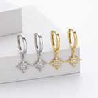 Boucles d'oreilles pour femme avec pendentif étoile étincelant