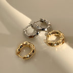 Boucles d'oreilles structurées en acier inoxydable