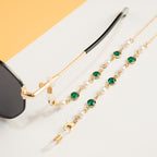 Chaîne de lunettes perles et cristaux