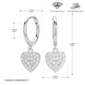 Boucles d'oreilles pendantes pour femme avec cœurs en argent sterling 925