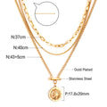 Collier multi-rangs pour femme avec pendentif boussole