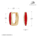 Boucles d'oreilles pendantes pour femme design incurvé moderne avec accent rouge