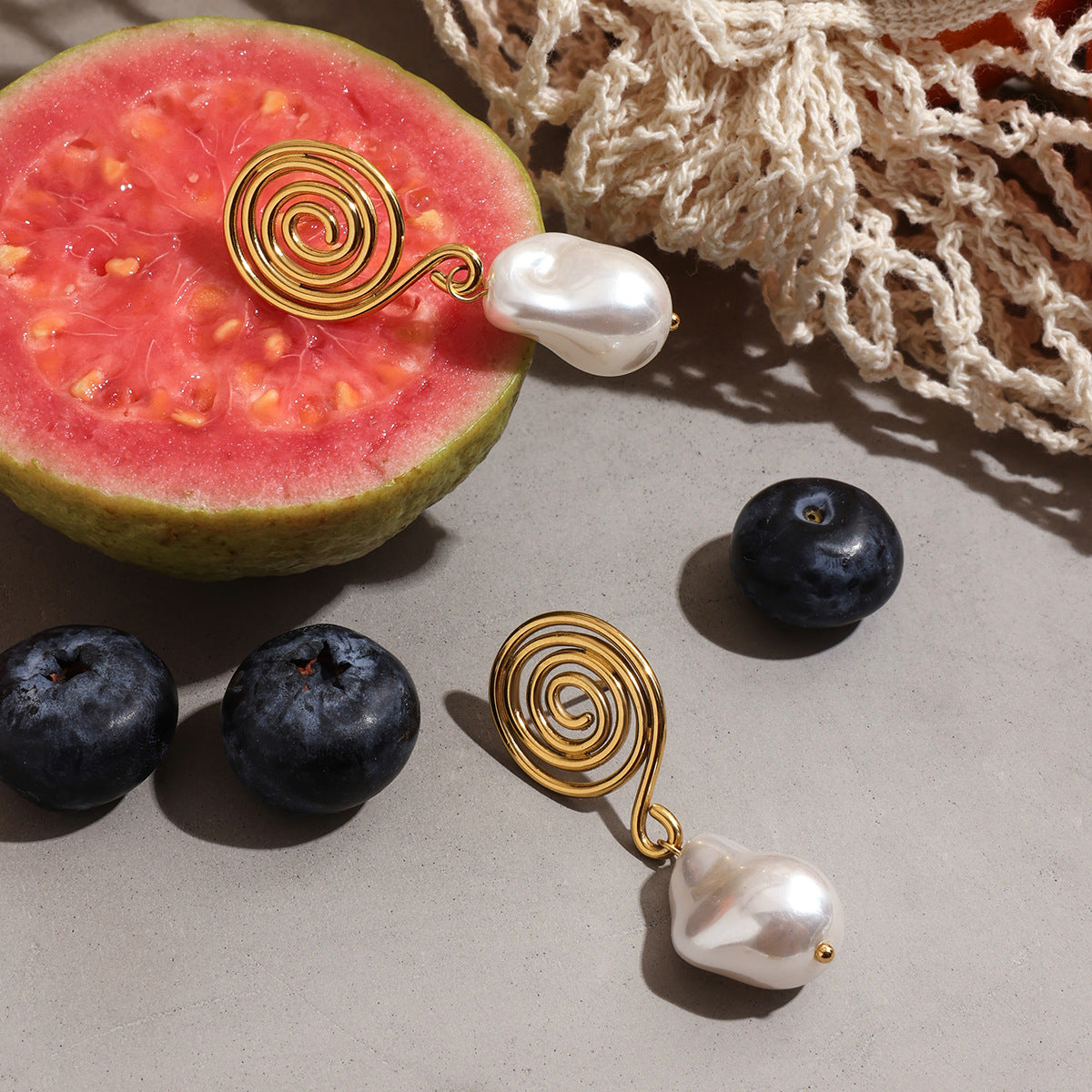 Boucles d'oreilles femme avec perles