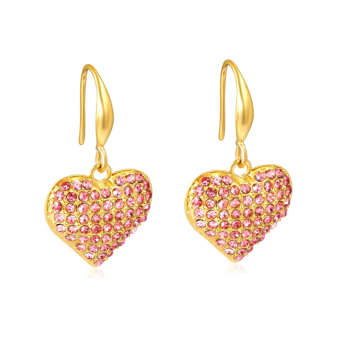 Boucles d'oreilles pendantes pour femme design cœur