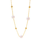 Collier élégant perles et chaîne dorée