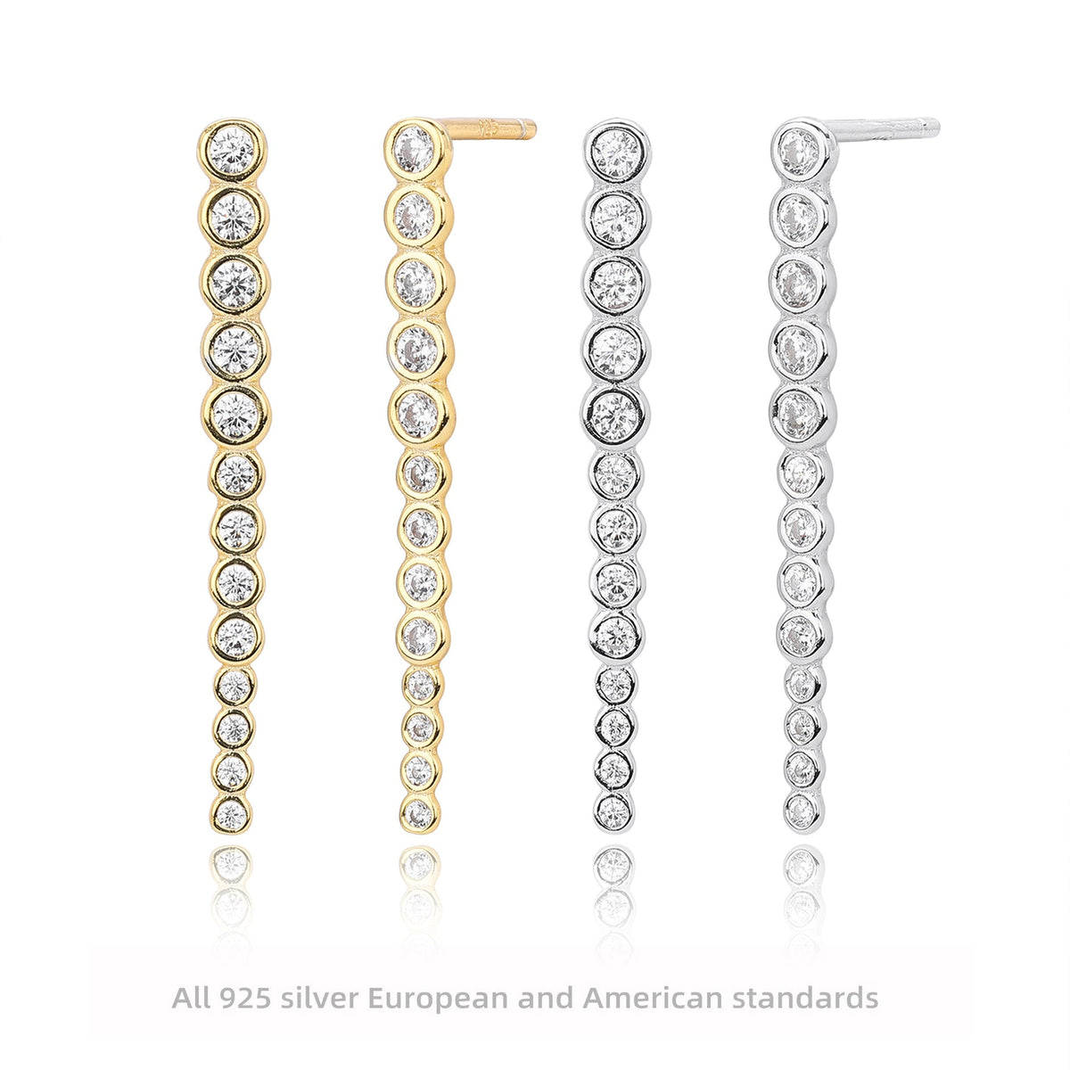 Damen Ohrhänger mit Zirkonsteinen aus 925 Sterling Silber