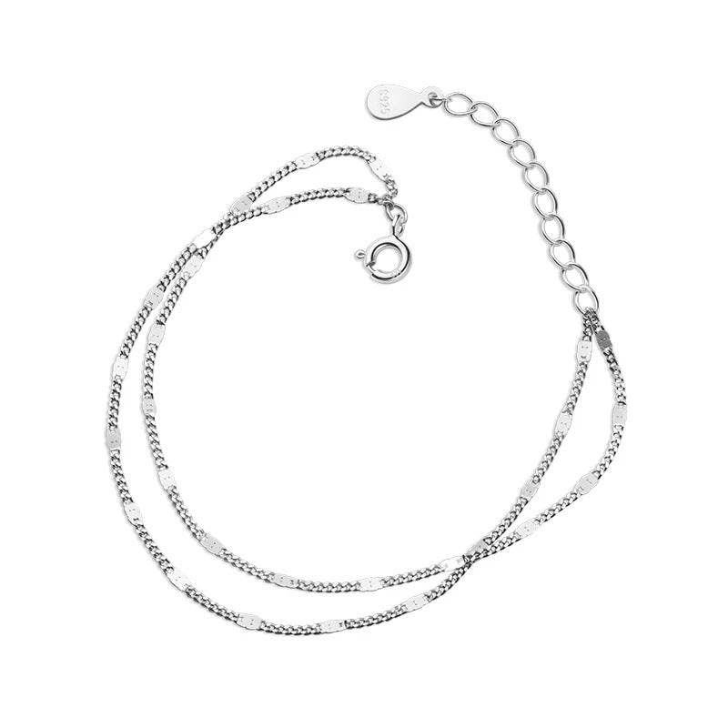 Bracelet fin pour femme à double chaîne