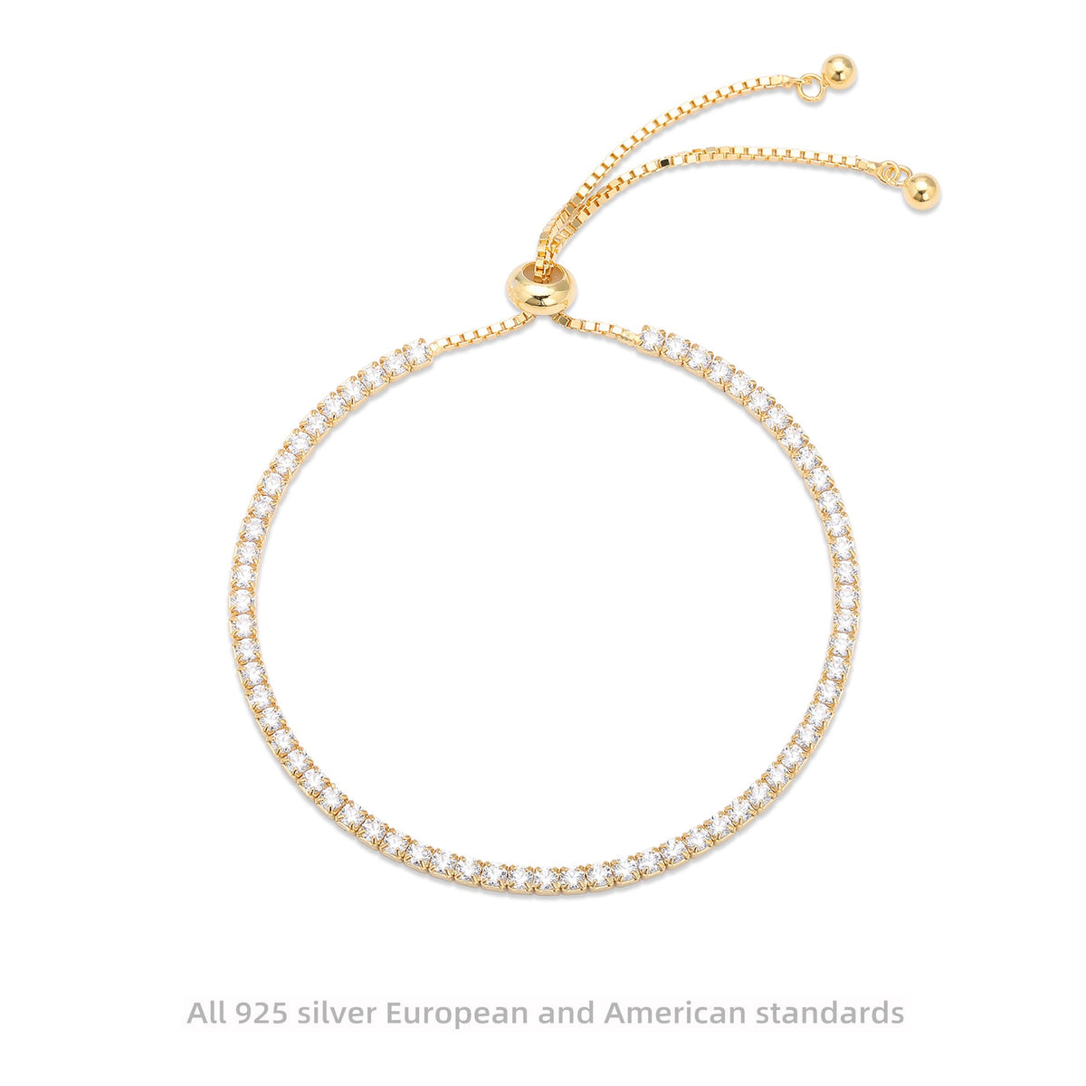 Bracelet pour femme en argent sterling 925 avec zircons étincelants