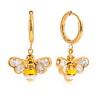 Collier pour femme motif abeille avec pierres scintillantes