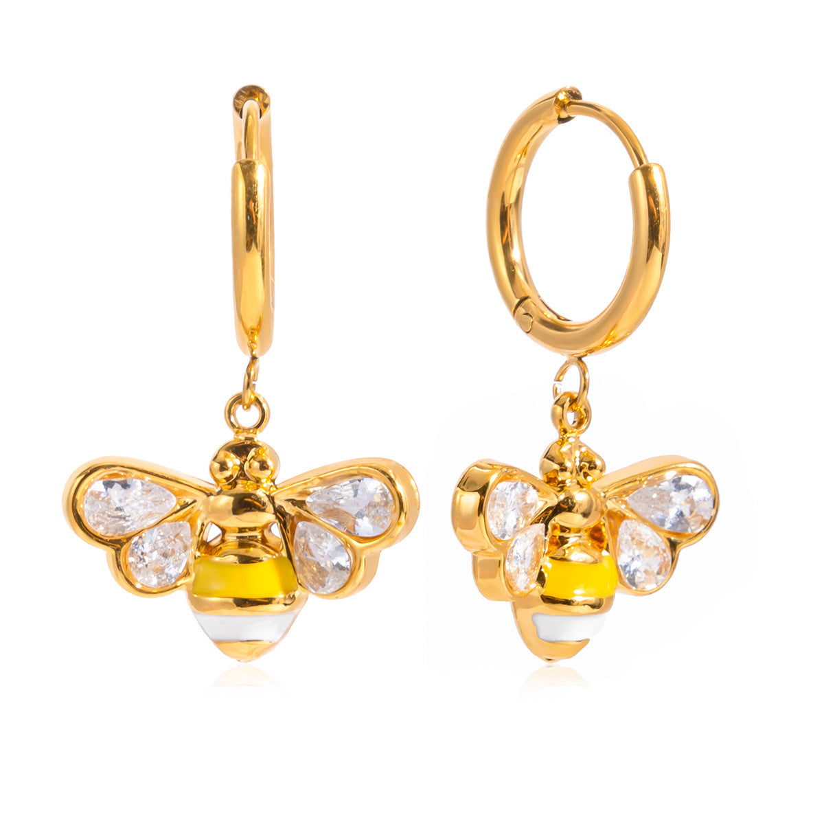 Collier pour femme motif abeille avec pierres scintillantes