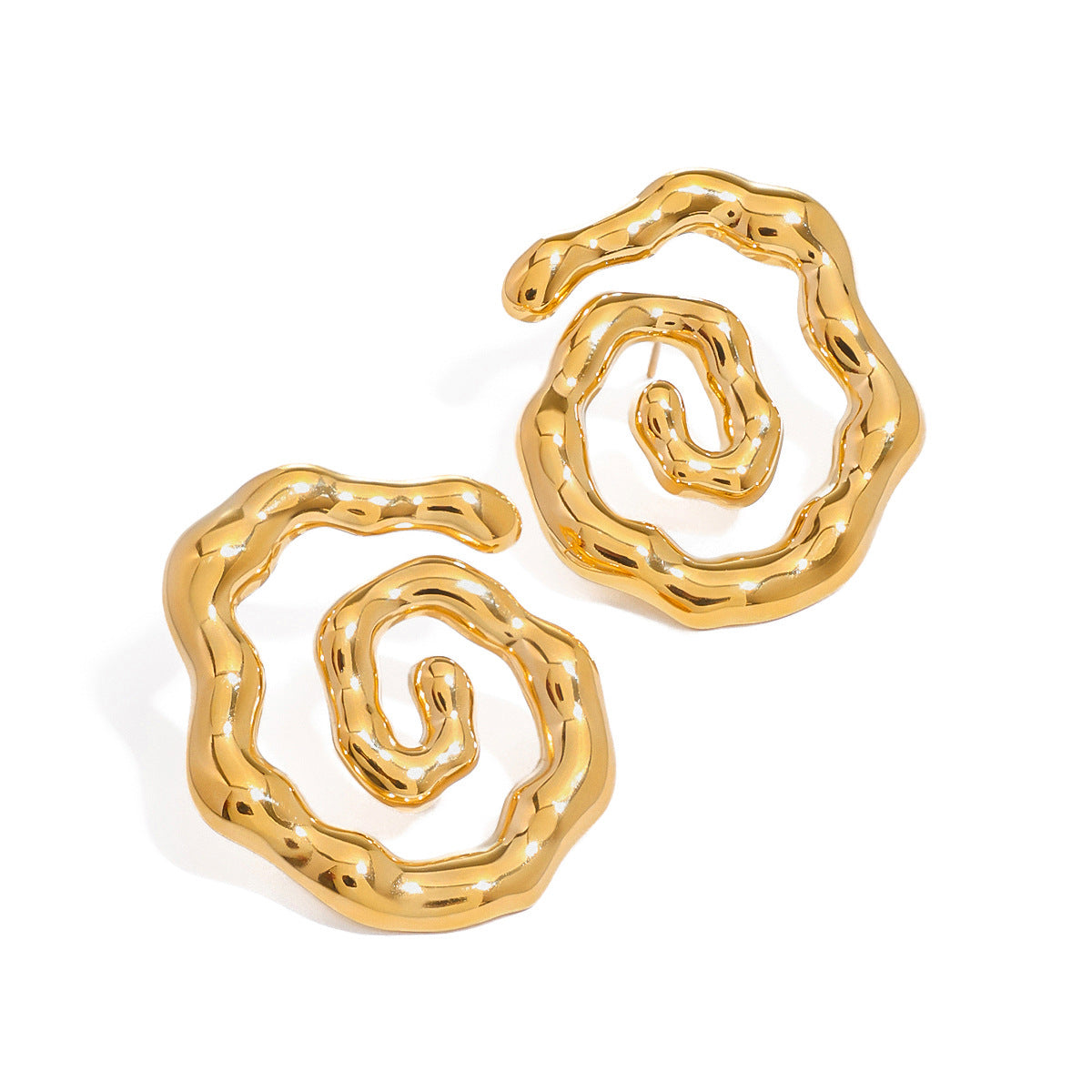 Boucles d'oreilles spirales en acier inoxydable pour femme