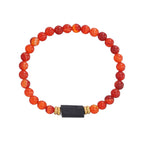 Bracelet pour femme en quartz rose avec accents noirs et dorés