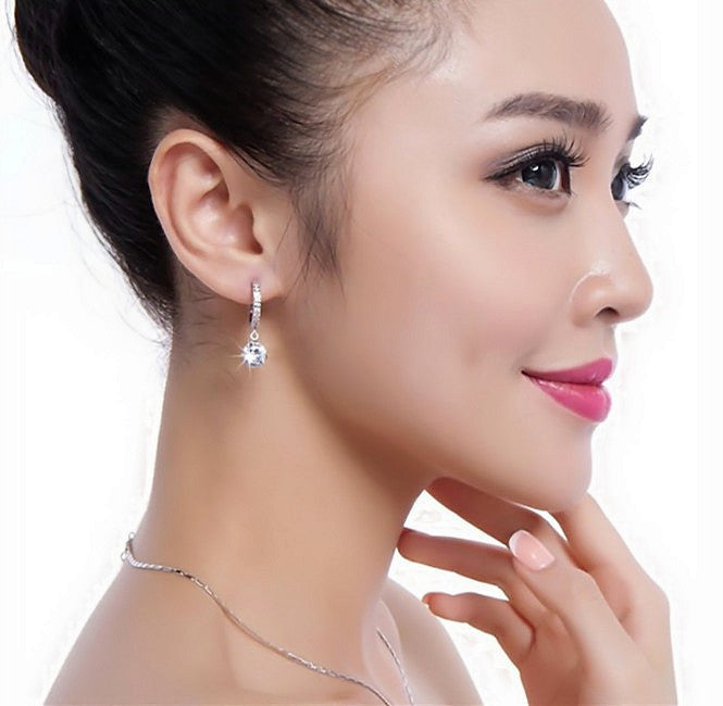 Boucles d'oreilles pendantes pour femme avec zircone