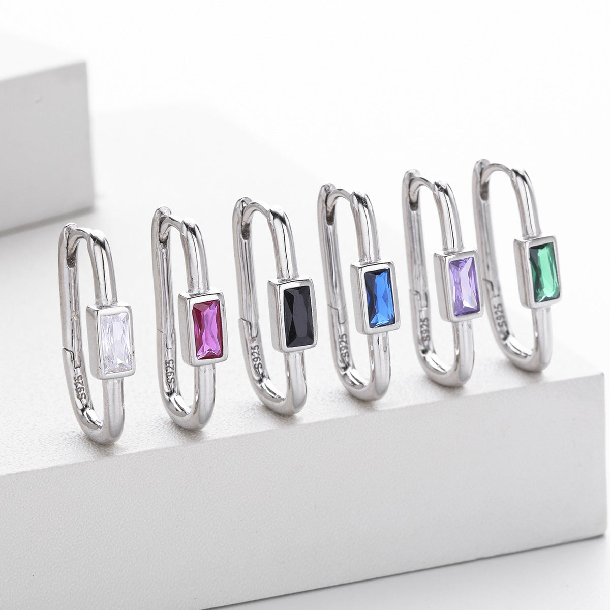 Clous d'oreilles en argent sterling 925 et zircon 5A