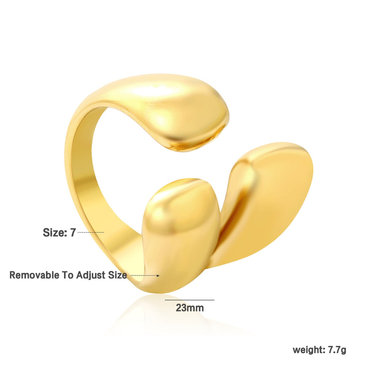 Bague spirale tendance pour femme à double finition