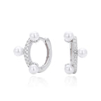 Boucles d'oreilles pendantes pour femme avec perles et zircon
