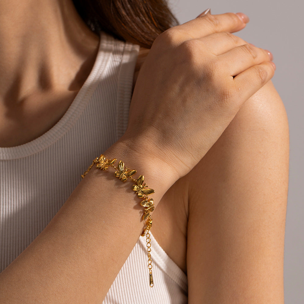 Bracelet pour femme à motifs papillons délicats