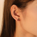 Boucles d'oreilles puces pour femme motif cerise