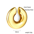 Boucles d'oreilles puces brillantes en acier inoxydable