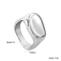 Bague tendance pour femme en acier inoxydable au design incurvé