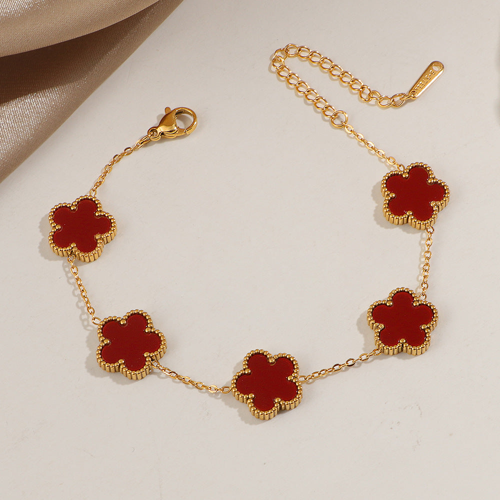 Bracelet à charms réglable inspiré des fleurs