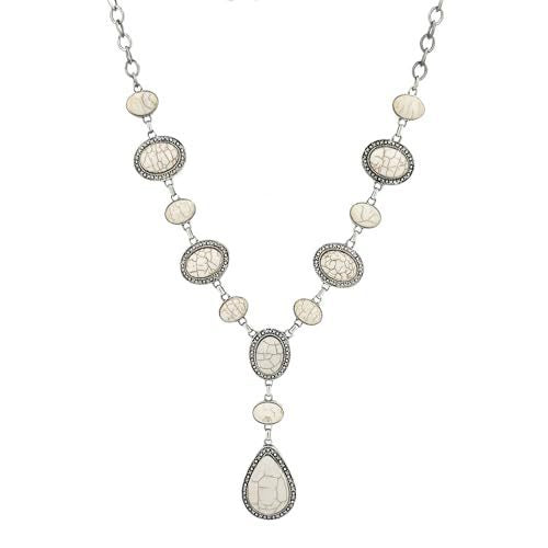 Collier pendentif en pierre d'inspiration vintage