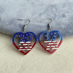 Boucles d'oreilles chiffres en acrylique avec pendentifs étoiles et rayures