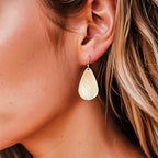Boucles d'oreilles pendantes pour femme en métal texturé