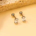 Boucles d'oreilles puces pour femme avec zircon étincelant