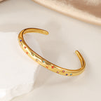 Bracelet jonc pour femme aux pierres précieuses colorées