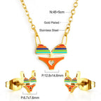 Parure de bijoux pour femme avec pendentif coloré