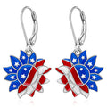 Boucles d'oreilles tournesol émaillées avec motif étoile