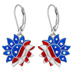 Boucles d'oreilles tournesol émaillées avec motif étoile