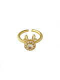 Bague texturée réglable pour femme avec cœur