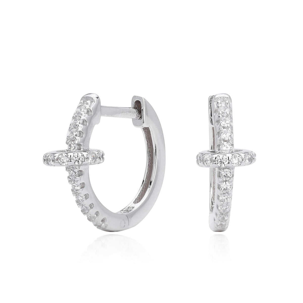 Créoles pour femme en argent sterling 925 avec zircons