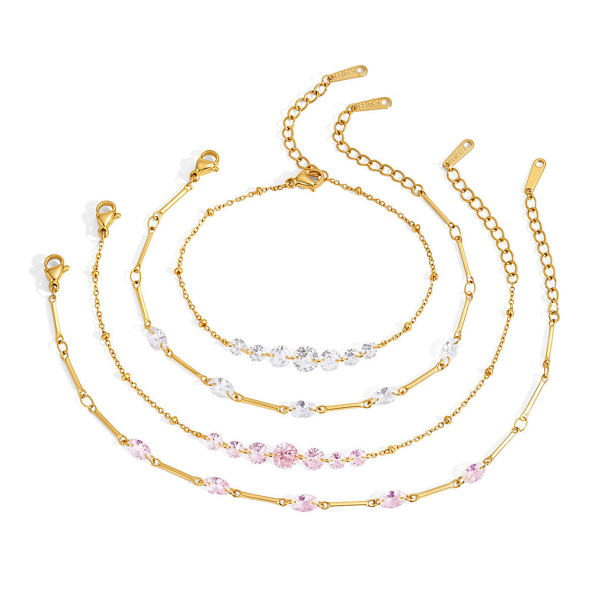 Bracelet pour femme avec cristaux et fermoir réglable