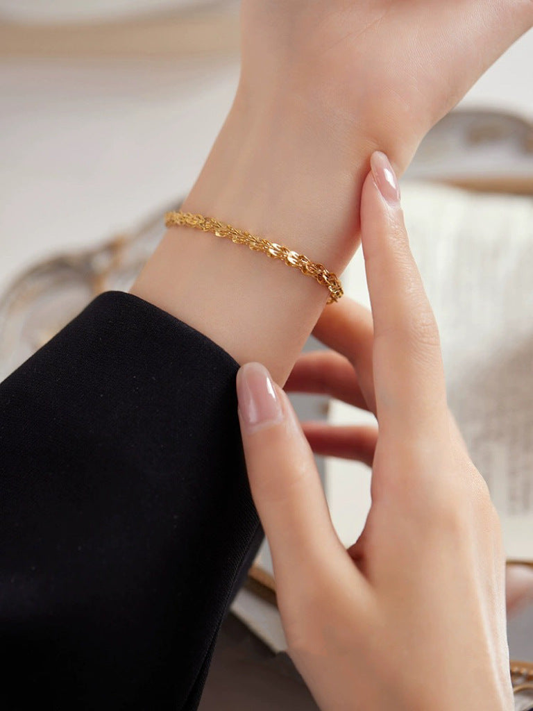 Bracelet à chaîne entrelacée pour femme