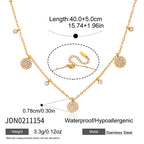 Collier pour femme avec éléments en zircone étincelants et acier inoxydable hypoallergénique