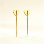 Boucles d'oreilles cœur avec chaînettes