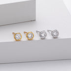 Damen Ohrstecker aus 925 Sterling Silber mit 5A Zirkonsteinen