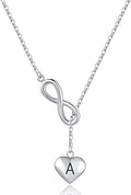Collier pour femme avec symbole infini et pendentif cœur personnalisable