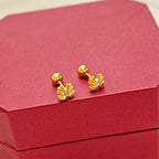 Boucles d'oreilles puces motif floral pour femme