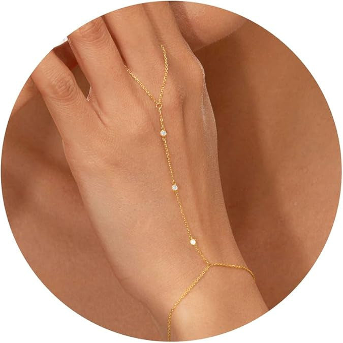 Bracelet de main pour femme avec accents de cristaux délicats