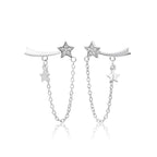 Ohrhänger für Damen mit Zirkonia-Anhängern und Sternendesign