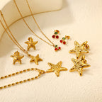 Parure de bijoux pour femme avec pendentif étoile et boucles d'oreilles