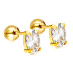 Boucles d'oreilles puces pour femme avec zircon étincelant