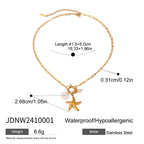Collier pour femme motif coquillage en acier inoxydable hypoallergénique