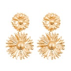 Boucles d'oreilles pendantes pour femme motif feuille